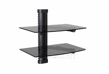 Adjustable Dual Shelf Wall Mount for TV Component Cable Box Consoles DVD Bracket