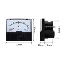 1PCS New DH-670 Analog AC Voltmeter Voltage Panel Meter Gauge AC 0-20V