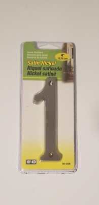 HY-KO PRODUCTS BR-43SN/1 Prestige House Number 1 (One), 4'' High, Satin Nickel