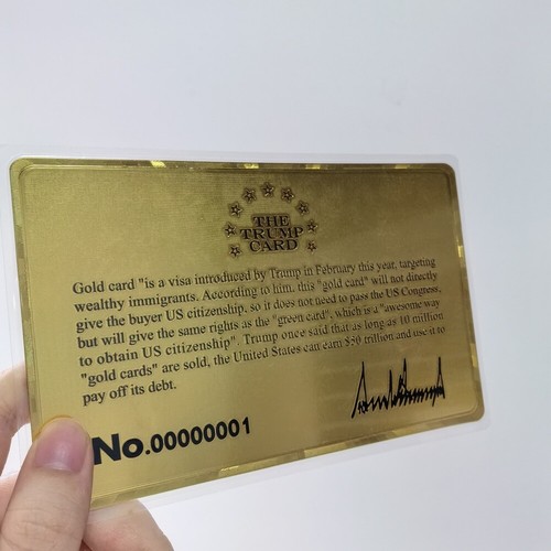 100 pcs US President Trump Gold Card 5 Million with Card Holder Collection Gift - Picture 8 of 8