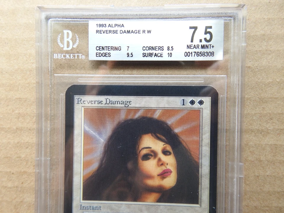 Reverse Damage BGS 7.5 NM+ [Limited Edition Alpha] Mtg Magic Free Priority Mail! - Image 2 of 4