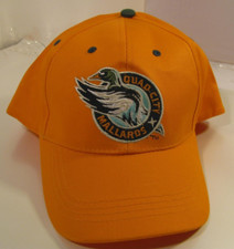Quad City Mallards Hat Blaze Orange Duck Hunting Ball Cap Hockey Logo Adjustable