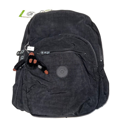 Kipling Seoul Large Backpack Bag Laptop Pocket Black Tonal KI1206 NWT LEANDRO