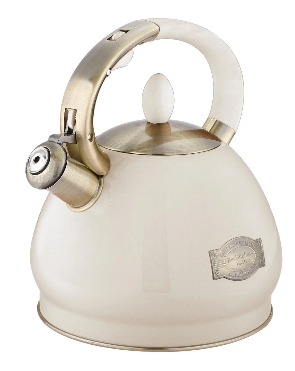 Cream top whistling kettle