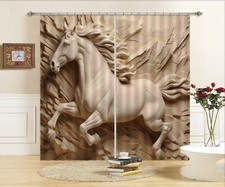 3D Carved Cool Horse G8217 Photo Blockout Curtain Fabric Window Erin 2023