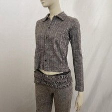 Comme des Garcons AD1999 Tricot houndstooth cummerbund knit cardigan sweater