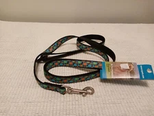 New RC Pets 3/4" x 6 ft Dog Leash Retro TV Squares Blue Abstract Boy Dog Lead