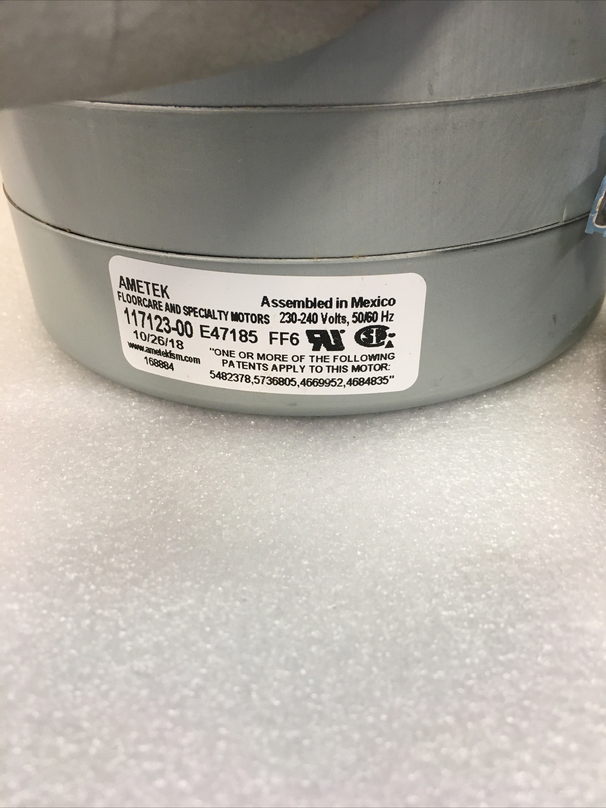 Ametek Lamb 117123-00 117 123-00 - Motor de aspiración