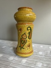 Bitossi pottery candlestick holder Rosenthal Netter MCM Italian Paisley Gold