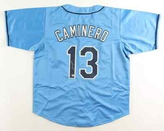 Junior Caminero Signed Tampa Bay Rays Jersey (Beckett) 2025 Rookie Infielder