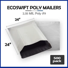 500 24x24 EcoSwift Poly Mailers LARGE Plastic Envelopes Shipping Bags 2.35MIL