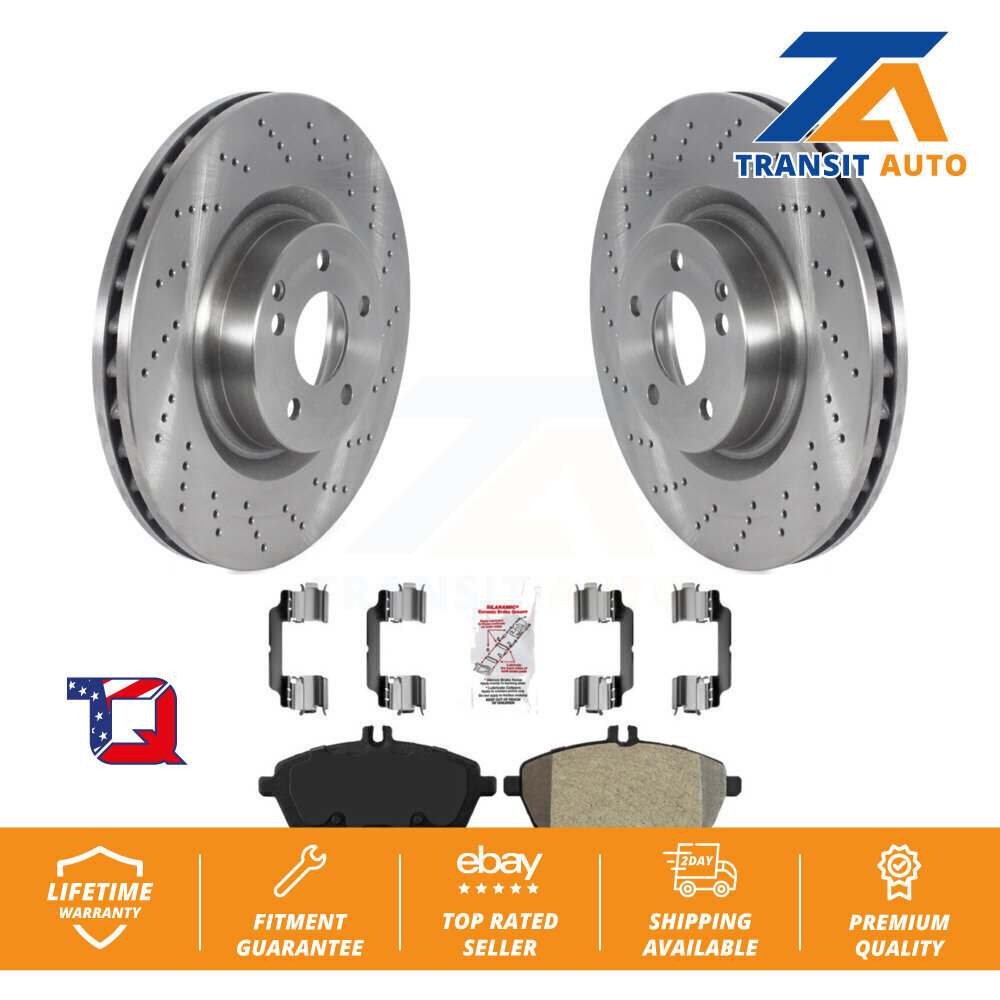 Front Rear Ceramic Brake Pads Kit For Mercedes-Benz E350 E400 CLS400 E