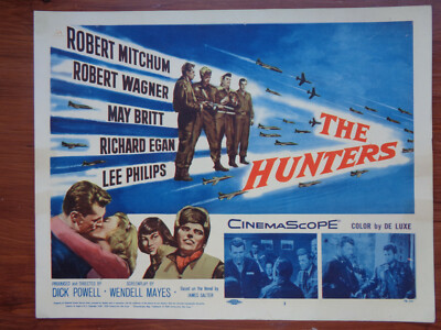 US Aushangfoto / titel card  The Hunters 1958  Robert Mitchum, Robert Wagner