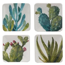Certified International Cactus Verde 6" Canape/Luncheon Plates Set of 4 Assorted