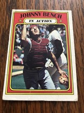 1972 Topps Johnny Bench  In Action