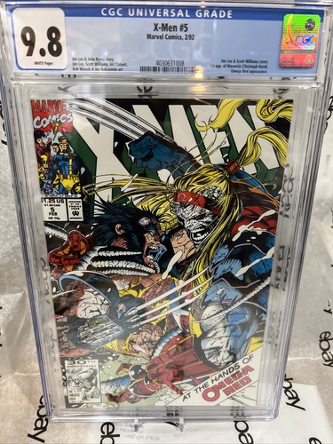X-Men #5 CGC 9.8 WP 1992 Freshly Graded Mint Slab 1st Maverick, 2nd Omega Red! - Picture 2 of 3