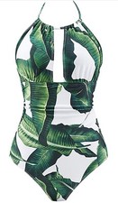 B2prity Women's Slimming One Piece Swimsuits Tummy Control Bathing Halter Small