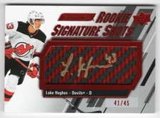 2023-24 Engrained Rookie Signature Shots Autograph Red Stick Luke Hughes 41/45