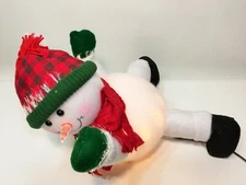 RARE Leco Fiber Optic Snowman Belly Sledding Fun Rainbow Color Changing Lights 