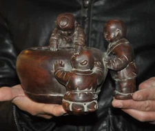 old Chinese China yixing zisha pottery boy folk custom jar pot