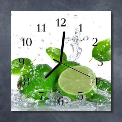 Tulup Glasuhr Wanduhr Küchenuhr Echt-Glas 30x30 cm Limette grün