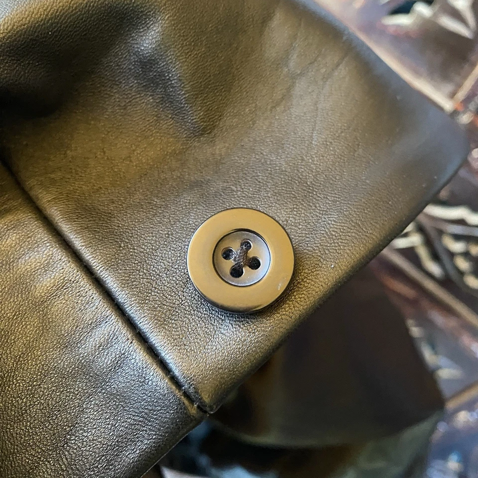 De Colección Para Mujer 3x Talla Grande Cuero Genuino Real Chaqueta Negra Boho Mob Esposa Y2K Años 90 Foto 4 de 4