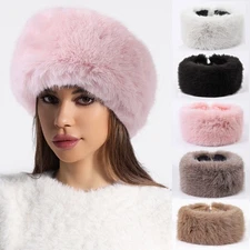 Women's-Winter Russian Fluffy Faux Fur Headband Hat Thick Ear Warm Snow Ski-Capɞ