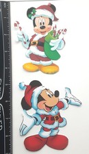 Lot of 2 Santa Mickey Mouse Candy Canes Santa SINGLE LAYER Embellishments 698