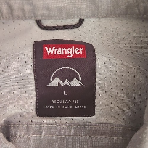 Wrangler Hemd Herren Large grau belüftet Angeln Wandern Freizeit Kurzarm - Bild 3 von 9