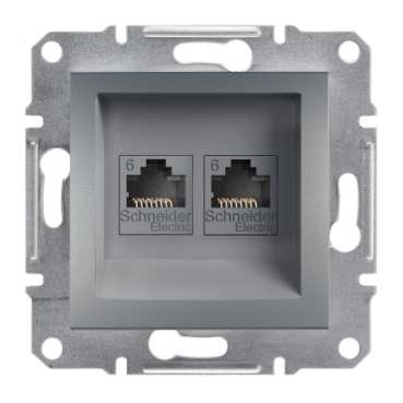 ASFORA Computer Socket 2x Cat.6 UTP Frameless Steel EPH4800162