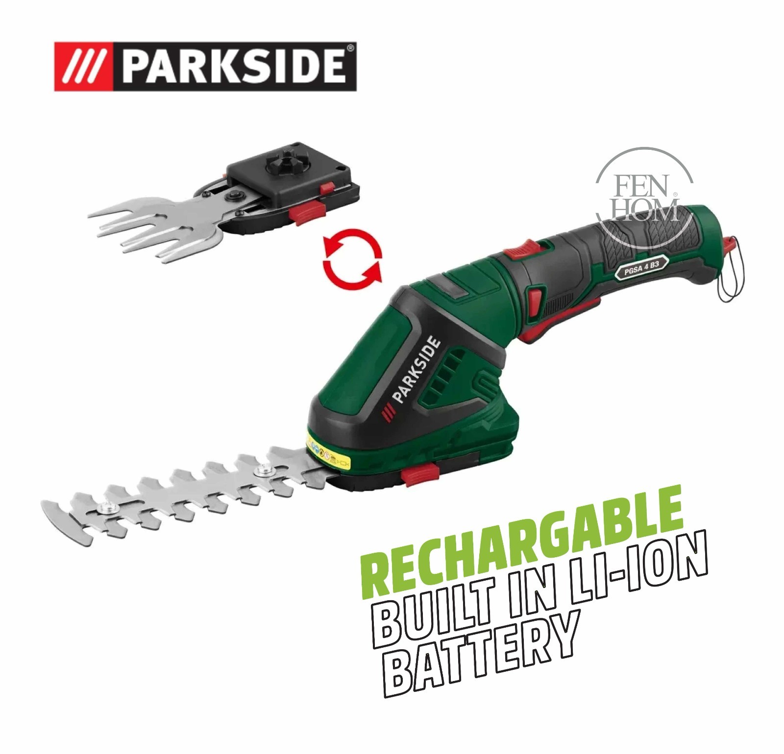 Parkside Cordless Hedge Trimmer Grass Shears Combi Shurb Topiary Lawn Edge USB-C
