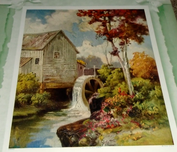 r-atkinson-fox-mill-water-wheel-flowers-tree-20-x12-sample