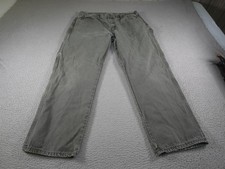 Dickies Carpenter Pants Mens 38x30 Green Y2K Skater Baggy Canvas Straight Leg