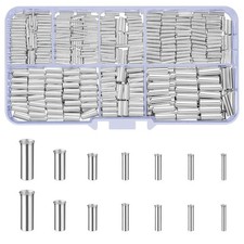 QOOSIKICC 650 Pcs 7 Sizes Wire Ferrules Kit, Tinned Copper Crimp Silver