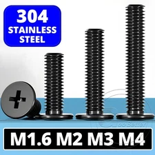 M1.6-M4 Black Stainless Steel CM Phillips Ultra Thin Flat Wafer Head Screw Bolt