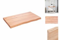 Waschtischplatte Hellbraun 100X60X6 Cm Massivholz Behandelt