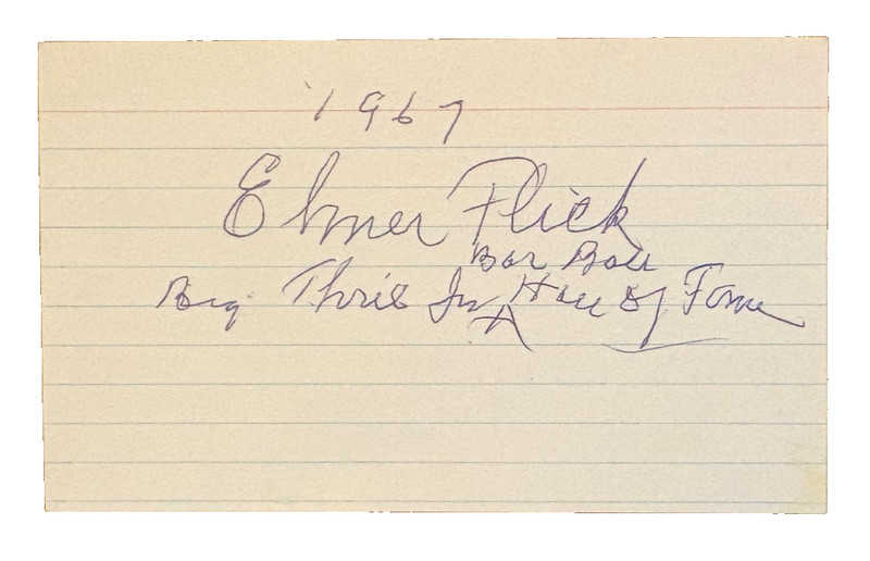 Elmer Flick - Turn-of-Century MLB Hall of Fame Batting Champion Rare Autograph