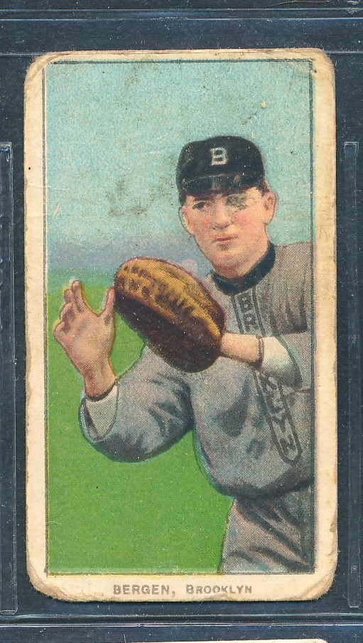T206 Piedmont 460: BILL BERGEN Catching, Brooklyn Superbas ~ FAIR