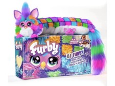 FURBY DJ Neon Star Plush Toy, Music Lights, 32in, Ages 6