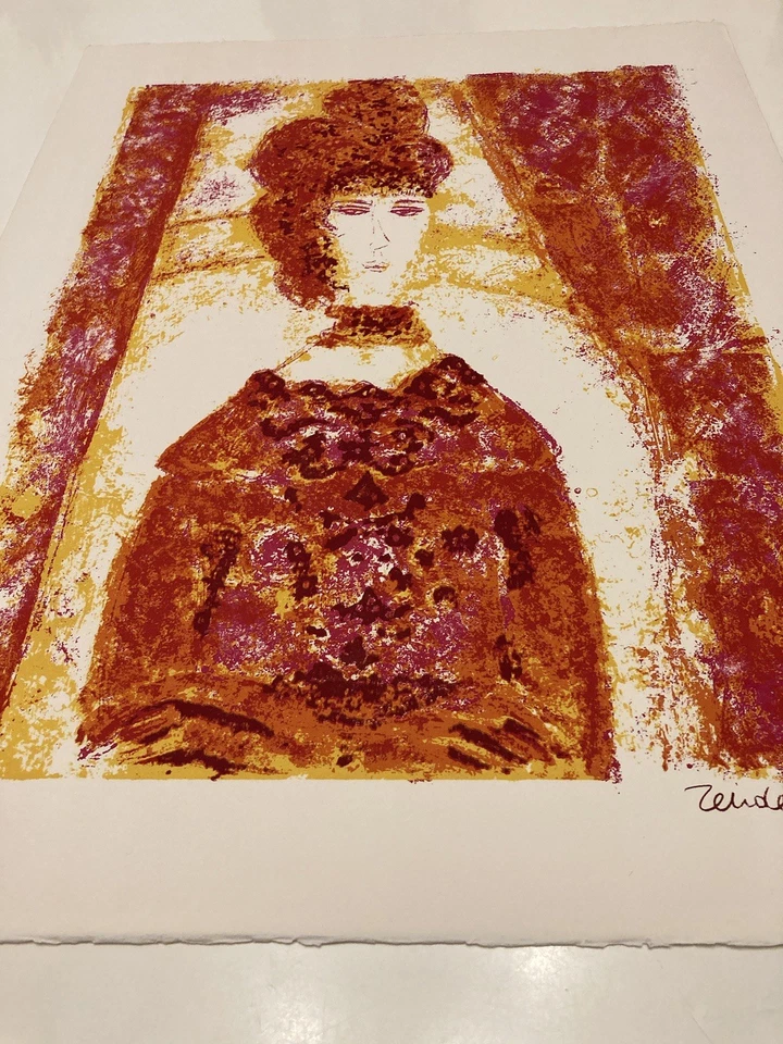 Lithographie Signée Gabriel Zendel (d’après) - Portrait De Femme - Photo 3/4