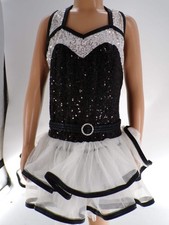 Dance Costume Curtain Call J4674 Black Medium Child Jazz Sequin Tap Sequin Musi