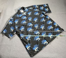 Guy Harvey AFTCO Bluewater Shirt Mens XL All Over Marlin Print Blue Marlin