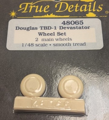 True Details 1/48 2 Main Wheel Douglas TBD-1 Devastator Wheel Set