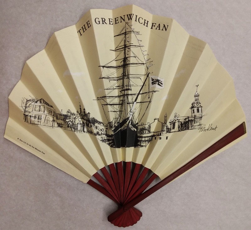 Vintage Souvenir Folding Hand Fan for Clipper Ship "Cutty Sark" London
