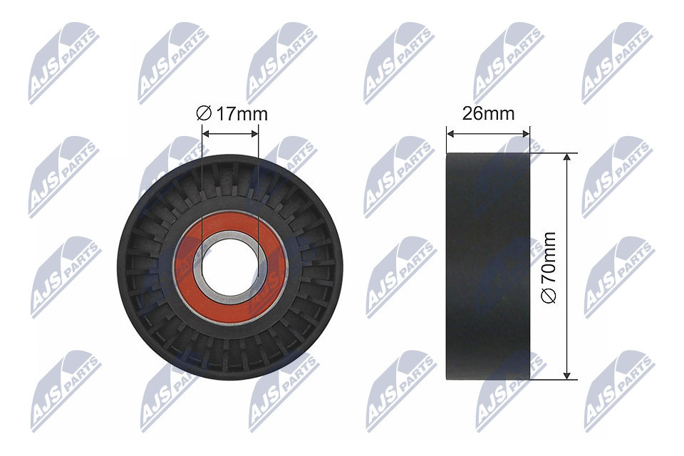 N.T.Y. RNK-DW-000.NTY Tensioner Pulley, V-ribbed belt for CHEVROLET,DAEWOO,OPEL,