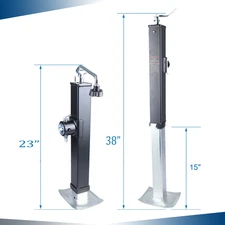 13" Adjustable Drop Leg 15" Lift 8000lbs Swivel Trailer Jack Tongue Pipe-mount