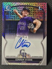 CONNOR STAINE 2023 BOWMAN CHROME 1ST HTA CHOICE MOJO AUTO #D /150