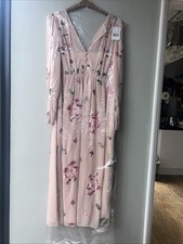 Monsoon Women's Floral Dress, Sequin Dusk Pink Size 18