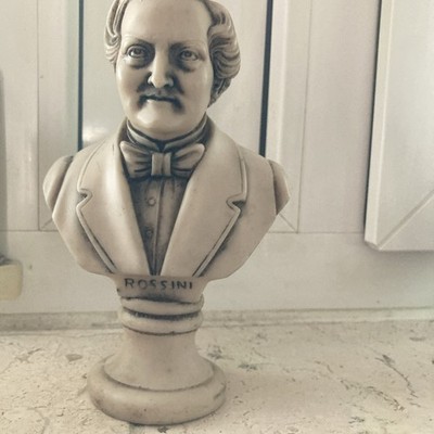 Great Rossini White Marble Bust Statue Sculpture 