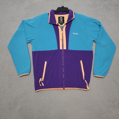 Columbia Back Bowl Full Zip Fleece Men’s Size Medium Blue / Purple - Picture 1 of 16